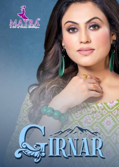 Girnar By Mayra Fancy Foil Printed Flared Kurti Collection